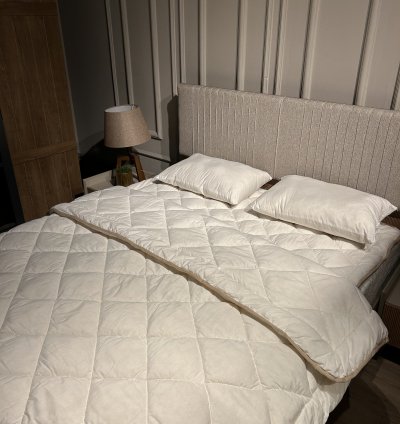 240x260 Çift Kişilik Jumbo Battal Boy Doğal Kuzu Yünü Yorgan | Merinos Kuzu Yünü