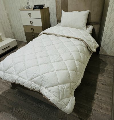 155x215 Tek Kişilik Doğal Kuzu Yünü Yorgan | Merinos Kuzu Yünü